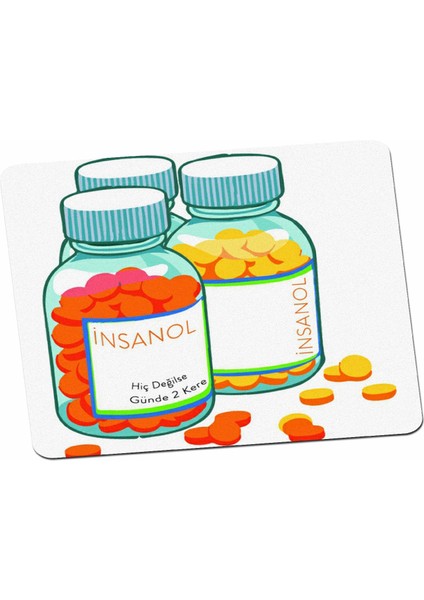 Komik Sözlü Insan Ol Tasarımlı Mouse Pad