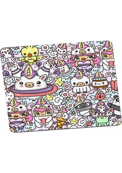 Minimal Renkli Unicorn Tasarım Mouse Pad