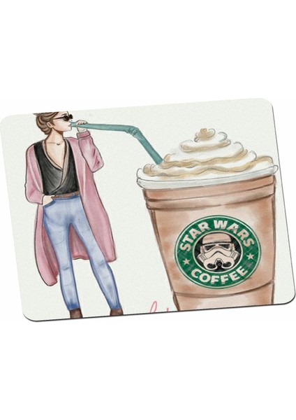 Star Wars Coffee Pink Tasarım Mouse Pad