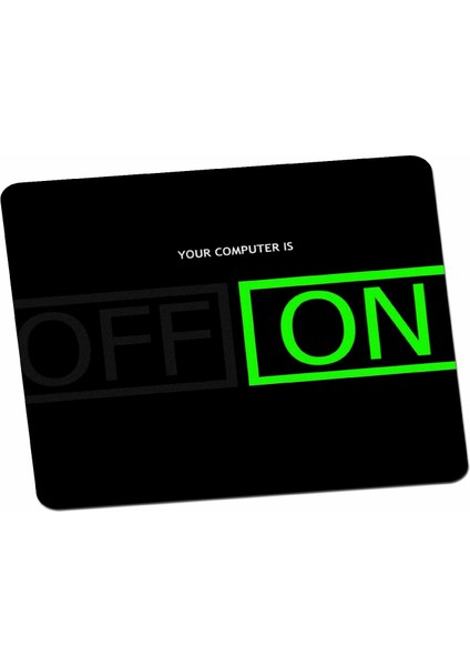 Bilgisayar Mühendisi Off On Açık Kapalı Siyah Mouse Pad