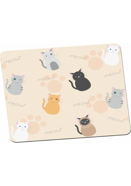 Panorama Ajans Tatlı Kediler Pattern Pastel Hayvan Mouse Pad