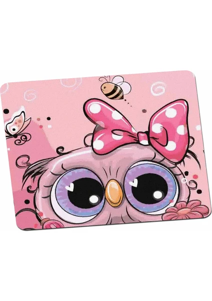 Panorama Ajans Tatlı Pembe Baykuş Owl Kurdele Mouse Pad