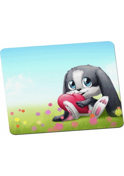 Tatlı Tavşan Rabbit Sevgililer Günü Hediye Mouse Pad