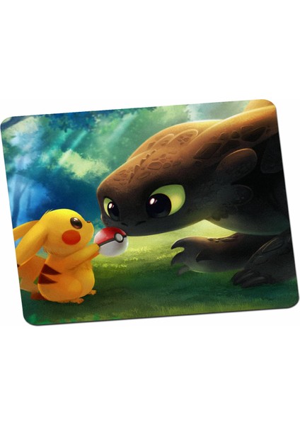 Panorama Ajans Pokemon Pikachu Pikaçu ve Mewtwo Çizgi Dizi Anime Mouse Pad