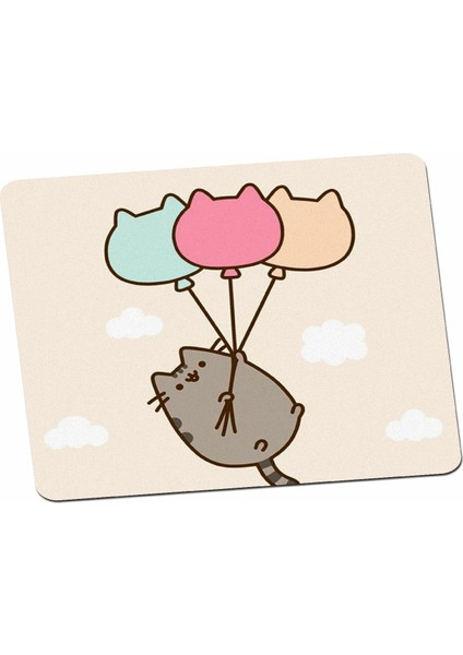 Tatlı Cute Çizim Uçan Kedi Mouse Pad