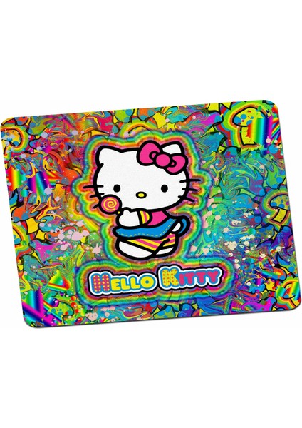 Emo Hello Kitty Renkli Hayal Dünyası Cute Mouse Pad