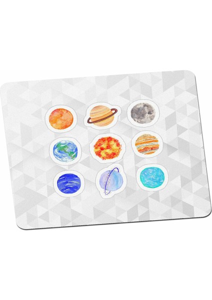 Tüm Gezegenler Sticker Mouse Pad