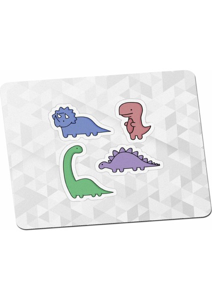 Trex Dinozor Sticker Tasarım Mouse Pad