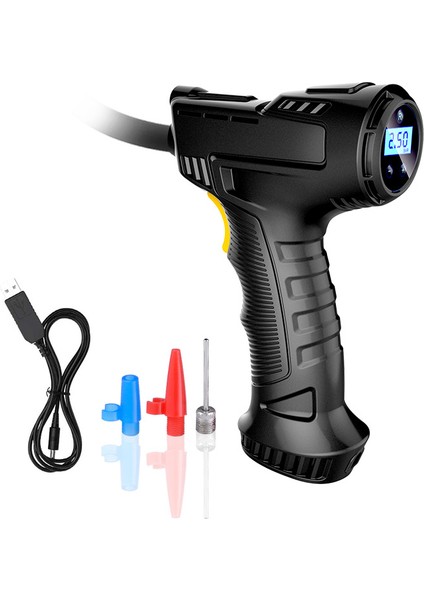 Dijital Ekranlı, LED Aydınlatmalı ve USB Şarjlı 120 W Taşınabilir Hava Kompresörü (Yurt Dışından)