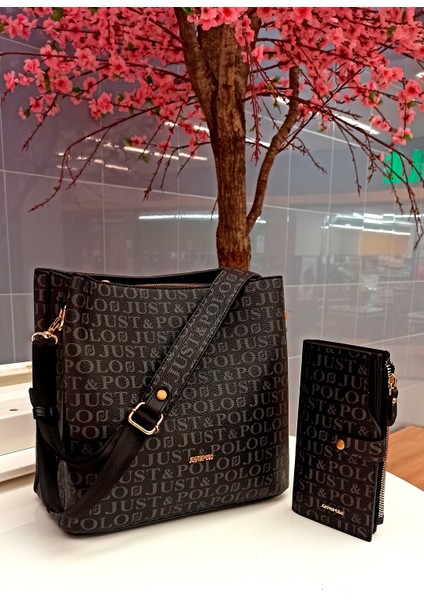 Kadın Siyah Çanta Cüzdan Kombini TM2117