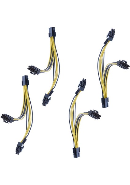2 Adet 6 Ila 2X8PIN ve 2 Adet 8 Ila 2X8PIN Uzatma Kablosu Splitter Video Kartı (Yurt Dışından)