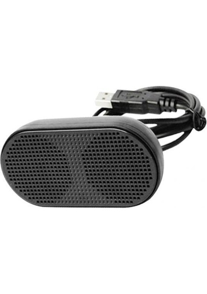 2x Mini USB Stereo Hoparlör Çift Boynuz Üniteleri Dahili Ses Kartı Dekoder Siyah (Yurt Dışından)