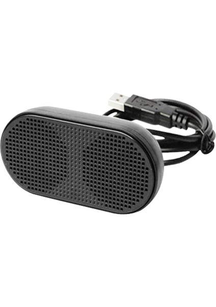 2x Mini USB Stereo Hoparlör Çift Boynuz Üniteleri Dahili Ses Kartı Dekoder Siyah (Yurt Dışından)
