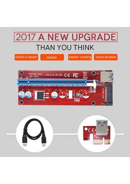 2x VER007 Pcı-E Rider Kartı 007S Pcı Express Adaptörü Eth Para Için 60 cm Kablo (Yurt Dışından)