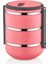 3 Katlı Sızdırmaz Yemek Termosu Sefer Tası Saklama Kabı Pembe 2,25 Litre Pembe 1