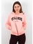 Kadın 2 Iplik Pembe Kapüşonlu Sweatshirt 3