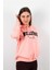 Kadın 2 Iplik Pembe Kapüşonlu Sweatshirt 5