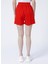 Lastikli Basic Düz Kırmızı Kadın Şort - YING 2