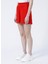 Lastikli Basic Düz Kırmızı Kadın Şort - YING 3