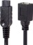 10CM 1394 6pin Dişi - 1394B 9pin Erkek Firewire 400 - 800 Kablo Siyah 4