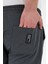 Antrasit Erkek Eşofman Altı Etiketli Arka ve Yan Cepli Regular Fit Lastik Paça 5