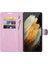 Galaxy S22 Ultra Için Kaymaz Litchi Doku Manyetik Pu Deri Standlı Telefon Kılıfı - Pembe (Yurt Dışından) 4