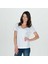 Kadın Derin V Yaka T-Shirt - Beyaz 1