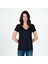 Kadın Derin V Yaka T-Shirt - Siyah 2