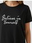 2YAK13713EK Yuvarlak Yaka Kısa Kollu Normal Kalıp Siyah Kadın T-Shirt 5