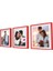 Yapışan Sök-Tak Kırmızı Kare Fotoğraf Çerçevesi 3'lü Paket 1
