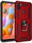 Samsung Galaxy M11 Kapak Military Yüzüklü Stantlı Panzer Tank Kılıf - Kırmızı 1