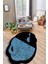 Mavi-Siyah Lazer Kesim Halı (Makinada Yıkanabilir Kaymaz Dot Taban) - WL1260 1