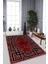 Labirent Motifli Kırmızı Halı (Makinada Yıkanabilir Kaymaz Dot Taban) - CP1279 1