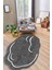 Çizgisel Desenli Gri-Beyaz Lazer Kesim Halı (Makinada Yıkanabilir Kaymaz Dot Taban) - WL1265 1