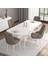 Concept Are Serisi 80 x 132 cm Açılabilir Mdf Masa Beyaz Mutfak Masa Takımı 4 Sandalye 2