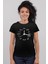 Saat Kaç Siyah Kısa Kollu Kadın T-Shirt 1