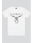 Kanatlı Not Beyaz Kısa Kollu Kadın T-Shirt 2