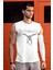 Kanatlı Not Beyaz Kesik Kol | Kolsuz Erkek T-Shirt | Atlet 1