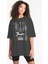 Fender Gitar Antrasit Oversize Kısa Kollu Kadın T-Shirt 1