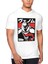 Uzun Dil Beyaz Kapşonlu Kısa Kollu Erkek T-Shirt 1