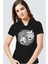 Dönen Kafalar Siyah Kapşonlu Kısa Kollu Kadın T-Shirt 1