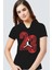 Yirmi Üç Siyah Kapşonlu Kısa Kollu Kadın T-Shirt 1