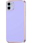 Casestreet Apple iPhone 12 Kılıf Bark Parlak Silikon Renkli Kenarları Rose Mor 1