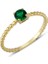 14 Ayar Altın Yeşil Yuvarlak Taşlı Yüzük 1