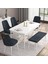 Concept Are Serisi 80 x 132 cm Açılabilir Benchli Mdf Beyaz Mutfak Masa Takımı 4 Sandalye 1 Bench 1