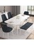 Concept Are Serisi 80 x 132 cm Açılabilir Benchli Mdf Beyaz Mutfak Masa Takımı 4 Sandalye 1 Bench 2