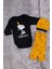 Snoppy Köpek Baskılı 3 Parça Badili Erkek Bebek Takım Güneş Sarısı 1