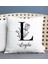 Kişiye Özel Baş Harfli Çiçek Tasarım Kare Yastık 1