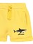 Erkek Çocuk Köpek Balığı Baskılı Şort Sarı 3