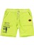 Erkek Çocuk Yazı Baskılı Bermuda Şort Neon Yeşil 1